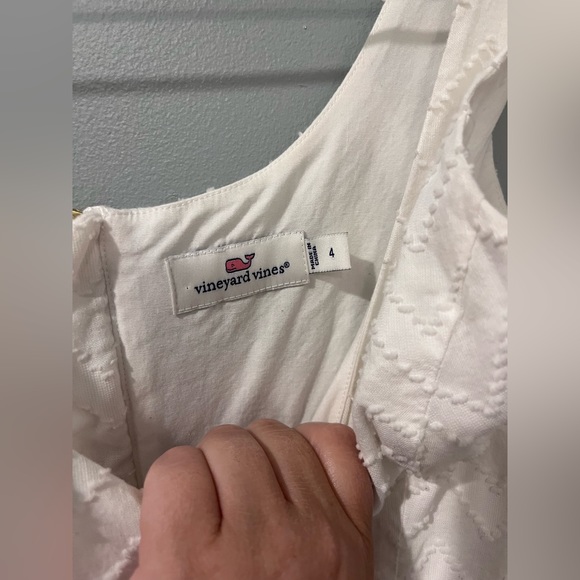 Vineyard Vines 🌸 White Chevron Jacquard Dress • size 4 - Picture 6 of 13